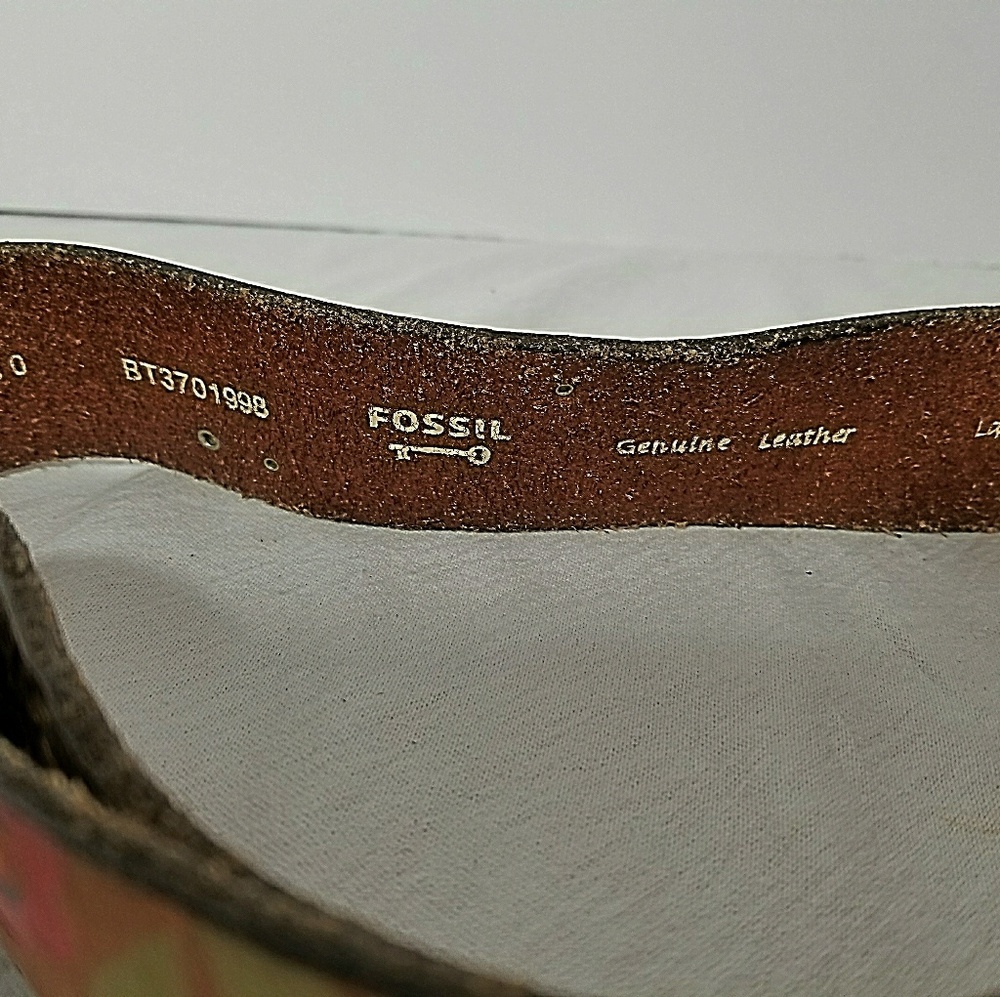 Fossil Floral Brown Leather Belt - Picture 5 of 7